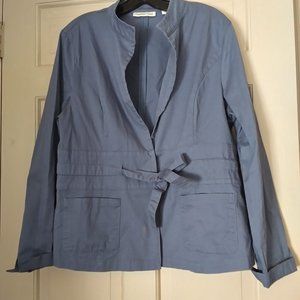 Coldwater Creek Blue Gray Jacket with tie belt Size 14